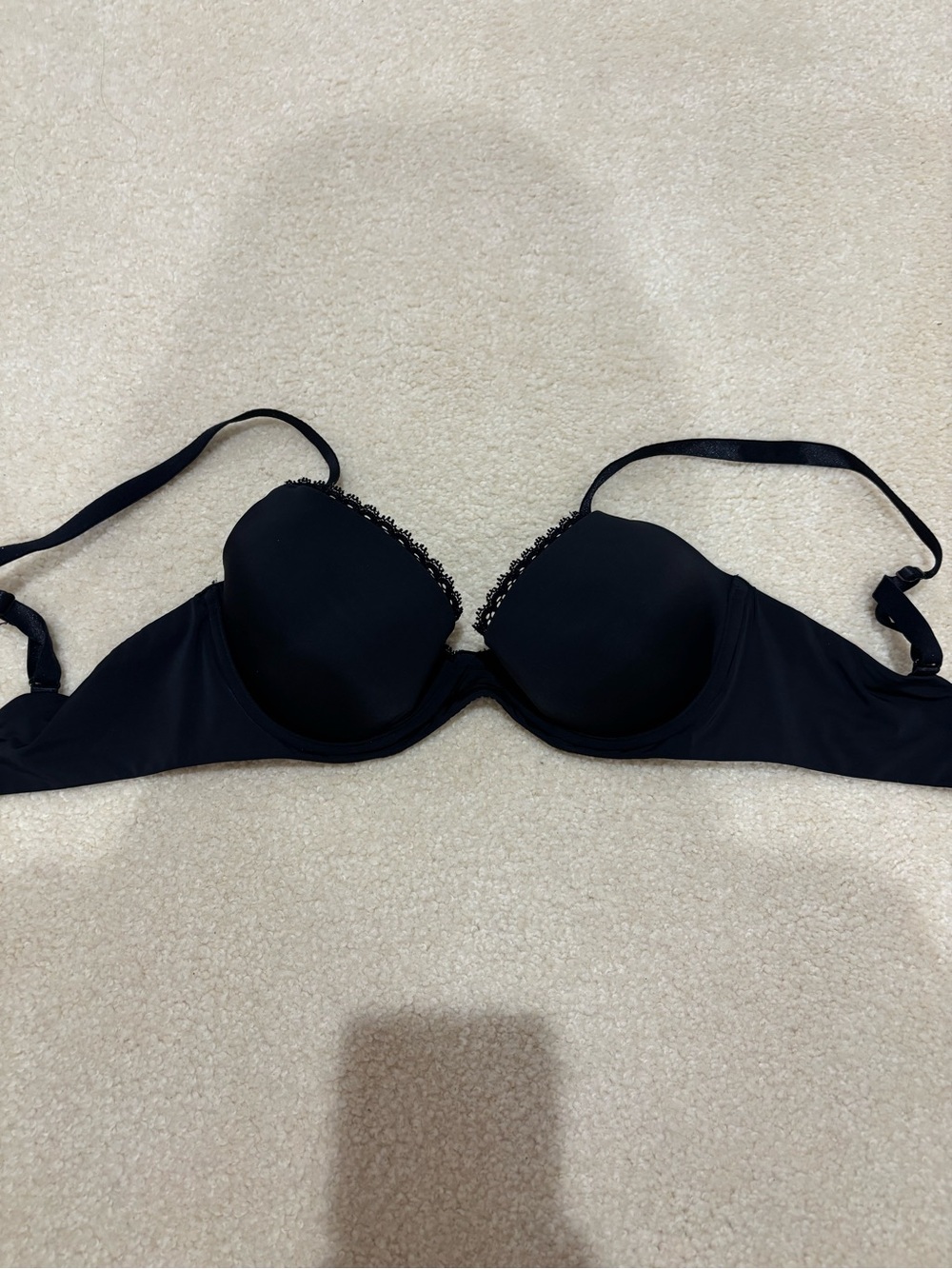 Calvin Klein Black Lace-Trim Push-Up Bra